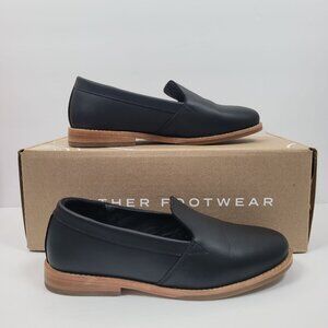 Patina Rounded Loafer Women's Black Leather Flats US Size 6.5